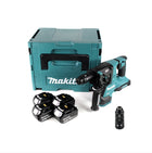 Makita DHR 281 M4J Brushless Akku Bohrhammer 28 mm 2x 18 V für SDS-PLUS mit Schnellwechselfutter im Makpac + 4x 4,0 Ah Akku - ohne Ladegerät