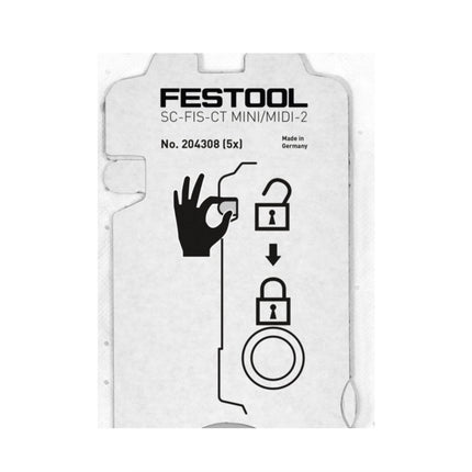 Festool SELFCLEAN Filtersack SC-FIS-CT MINI/MIDI-2/25 ( 5x 204308 ) für CT MINI und CT MIDI ab Baujahr 2019 25 Stück