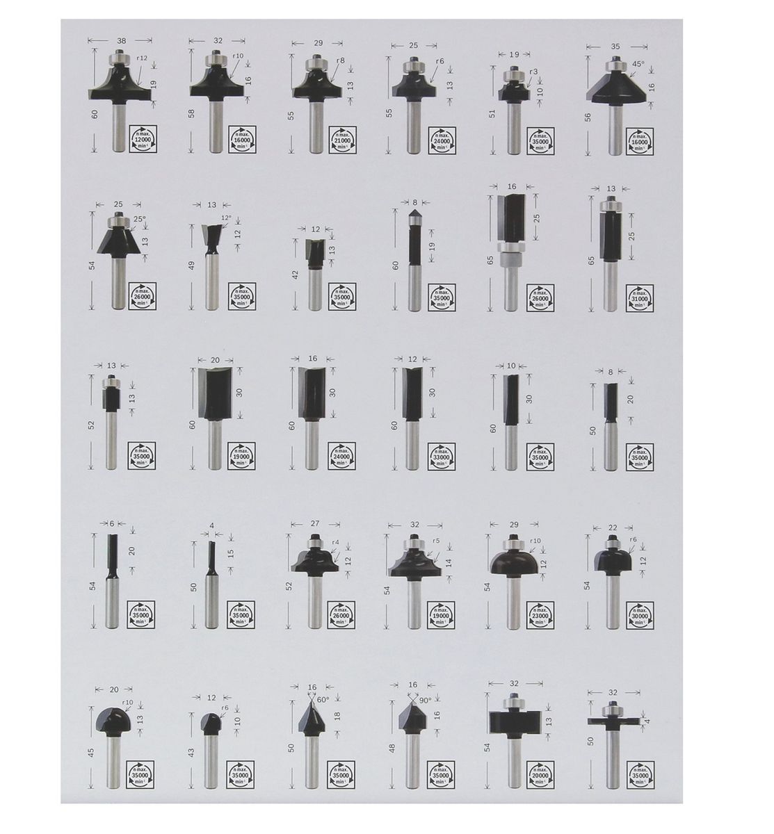Bosch Mixed Fräser Set 6 Toolbrothers mm + Oberfr 30 2607017474 für – tlg. ( Koffer )