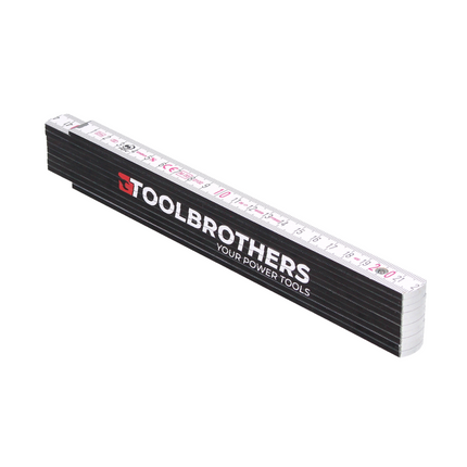 Stabila Toolbrothers Gliedermaßstab Zollstock Meterstab mit Winkelmesser 2m Genauigkeitsklasse III mit PEFC Siegel schwarz weiß