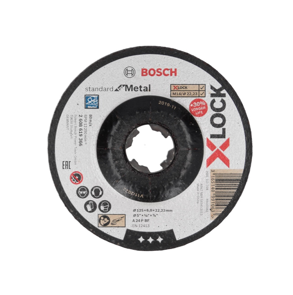 Bosch Expert X-LOCK Standard for Metal Disque à ébarder, 125 x 22,23 m –  Toolbrothers