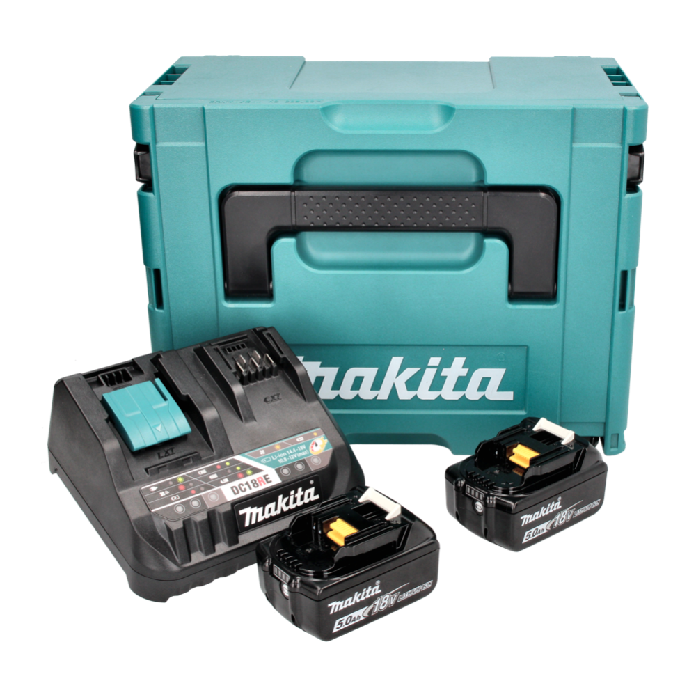 Makita Power Source Kit 18 V mit 2x BL 1850 B Akku 5,0 Ah ( 2x 197280-8 ) +  DC 18 RE Multi Schnell Ladegerät ( 198720-9 ) + Makpac