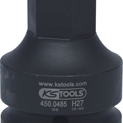 KS TOOLS 1" Kraft-Bit-Stecknuss Innensechskant, kurz, 27 mm ( 450.0485 )